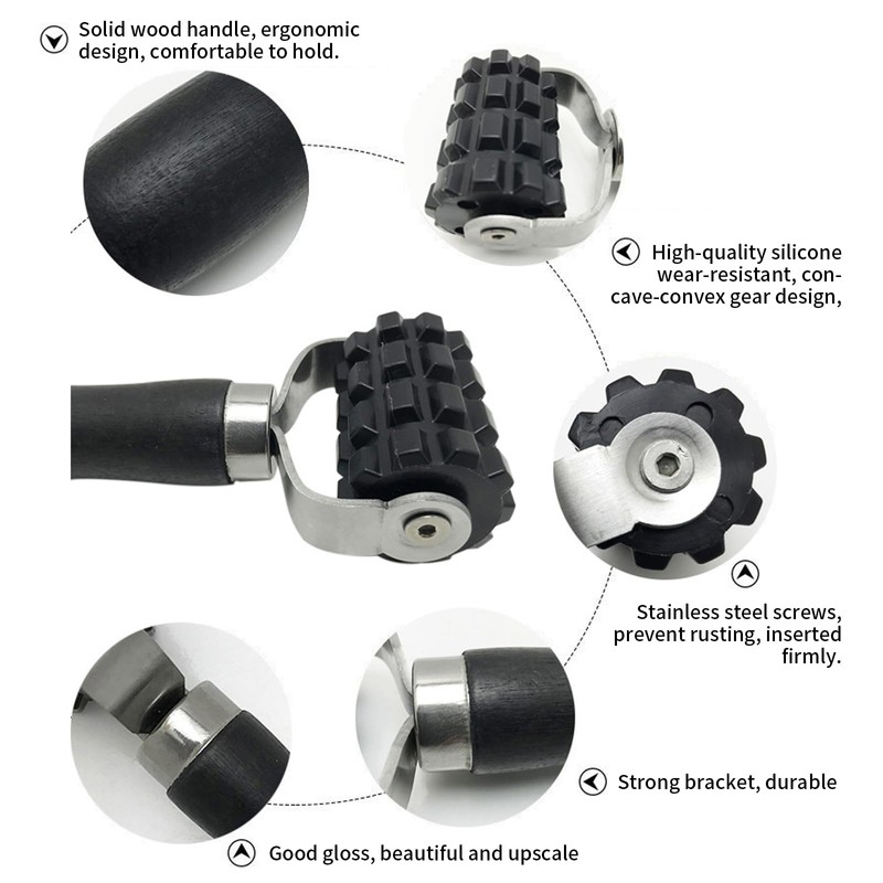 BORDSTRACT Silencer Roller, Automotive Application Roll with Wooden Handle for