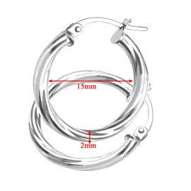 Citerna Ladies Hoop Earrings, 9ct White Gold, Model UER 042W