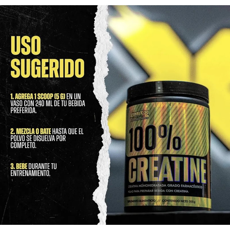 Limitx Nutrition Creatina Monohiratada Alta Pureza En Polvo Sin Sabor