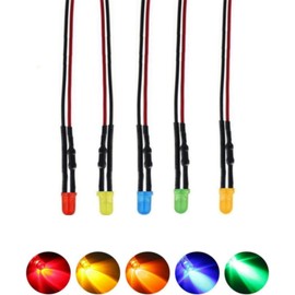 Light Emitting Diode Wired 3mm 12V Diorama Lighting 5 Colors 20pcs Resistor Indicator Lamp Toy Lamp Power LED Line Lamp