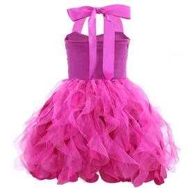 Hot Pink Tutu Dress for Girls Sparkly Sequin Tulle Princess Birthday Party Dresses for Little Girls Kids Fairy Christmas Sneaker Ball Gown Prom Dance Graduation Outfit 5-6T