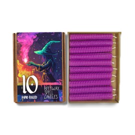 10 4" (10cm) Beeswax Spell Candles Set (8 Lavender)