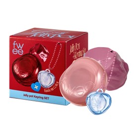 fwee Glowy Jelly Pot + Keychain SET | Dewy Jelly Lip & Blush Color, Tinted Glow Jelly Balm, Dewy Buildable Finish – Milky (Creamy Pink) | 0.14 oz