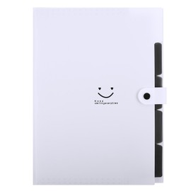 SKYDUE 5 Pocket Expanding File Folder, Letter Size Portable Accordion Folders for Documents for School Office, White