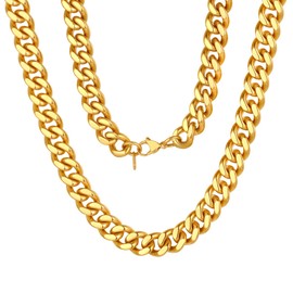 Gold Cuban Chain for Men 12mm 26inch Gold Thick Chain Necklace Men's Chain Necklace
