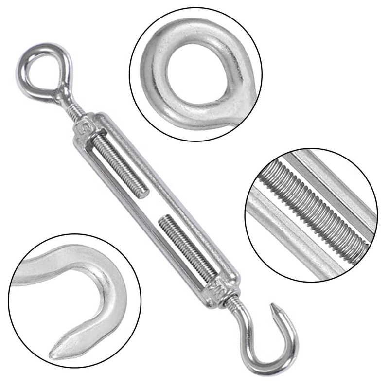 Pack of 6 Turnbuckles, Stainless Steel Wire Buckles, 304 Stainless