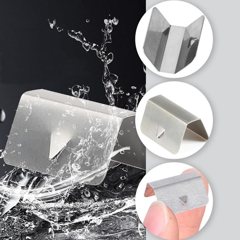 20 Pcs Wind Deflector Clips - Stainless Steel Windshield Clips