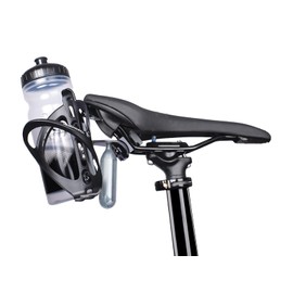 VeloChampion Double Water Bottle Cage Mount Holder. For Cycling Triathlon or Time Trial Bikes. Alloy Black (Premium Mount + Cages)