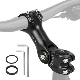 Bike Stem 0±60° Degrees Bike Adjustable Stem for 31.8mm/25.4mm Handlebars & 28.6mm/1-1/8 Steerer Adjustable Bicycle Handlebar Stem with Hex Key for Mountain Bike, Road Bike, MTB, BMX, Cycling