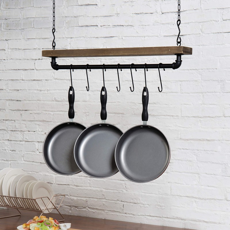 MyGift 30 Inch Ceiling or Wall Mounted Pot Rack with