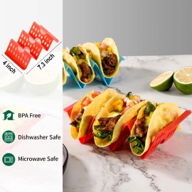 Aofure Premium Taco Holder Stand, Colorful Large Taco Holders Set Of 6 Or 4,