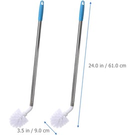 Cepillo para lavar garrafones y utensilios – Set 2 mango largo acero inoxidable Genérico