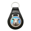 Giftshop UK Sheep Leather Keyring, Black leather and silver metal