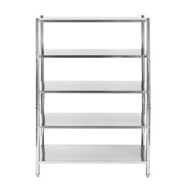 Storage Shelf, 5-Tier Stainless Steel Shelving, 47.2*17.7*70.9in Adjustable Shelf Storage, Heavy Duty Storage Shelving Unit, Stainless Steel Garage Shelf (Silver, 5-Tier 47.2*17.7*70.9in)