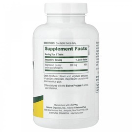 네이처스플러스, 마그네슘, 200 밀리그램, 180 타블렛 Natures Plus, Magnesium, 200 Milligrams, 180 Tablets