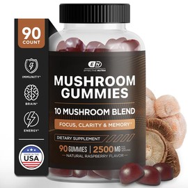 Effective Nutra Mushroom Gummies - 10 Mushroom Blend with Lions Mane, Reishi, Chaga, Cordyceps & More