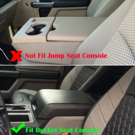 Zxiaochun Center Console Cover for Ford F150 2015-2020, F250 F350 F450 2017-2022 and Expedition 2018-2024 Leather Arm Rest Box Lid Middle Console Cover Armrest Box Protective Cover(Bucket Seat Only)