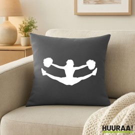 Huuraa Zierkissenbezug Cheerleader Silhouette Geschenk 40x40cm Steel Grey Baumwolle Cheerleader Dekoration