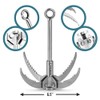 Grappling Hook with 10m Rope – Multifunctional QUADPALM Grapple Hook
