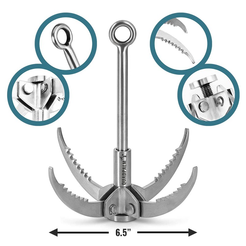 Grappling Hook with 10m Rope – Multifunctional QUADPALM Grapple Hook