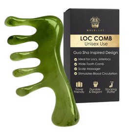NVLX LABS Loc Comb 4.25 Inch Scalp Massager Tool | Gua Sha Hair Care Inspired Wide Tooth Comb for Locs & Curls - Head Massager, Hair Detangler for Sisterlocs, Dreadlocks