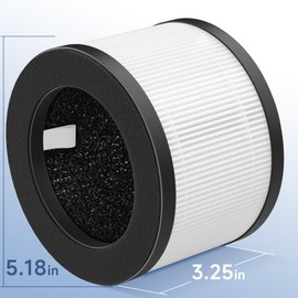 M01 Air Filters Compatible with MOOKA M01 HEPA H13 Filter Air-Purifiers, 3-in-1 Pre-Filter、H13 True HEPA Filter with Activated Carbon Filtration System, 2 pack