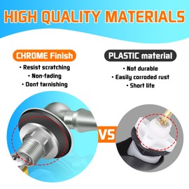 Boltigen Toilet Lever Replacement Kit, Front Mount Toilet Lever Tank Flusher Lever with Flapper Chain, Zinc Alloy Toilet Handle Replacement Kit Compatible with American Standard Toilet