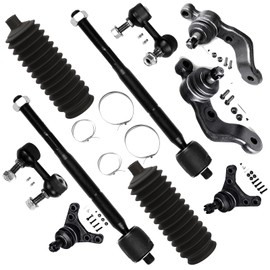 SCITOO 10pcs Front Suspension Kit Inner Tie Rod End w/Steering Boot fit 2001-2003 for Toyota for Tacoma Lower Upper Ball Joint Sway Bar Link