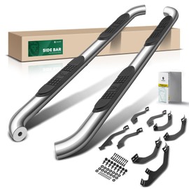 YHTAUTO 3 Inch Running Boards Side Steps Compatible with Toyota Tundra 2022-2024, Extended Cab, Round Stainless Steel Polished Chrome, Truck Cab Side Step Rails Off-Road Exterior Accessories, Set of 2