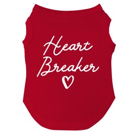 Heart Breaker Valentine's Day Dog Tee Shirt Sizes for Puppies, Toys, and Large Breeds (Red, 6X-Large 10)