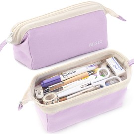 Pencil Case Large - Wide Opening Big Capacity Pencil Pouch Stationery Pen Case Bag for Women Girls Kids Adults Students School Office College-Purple