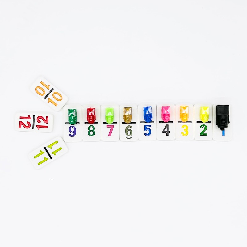 Mexican Train Dominoes with Numbers, Color Double 12 Numerical Domine