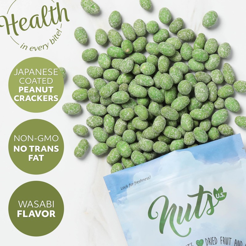 NUTS U.S. - Japanese Coated Peanut Crackers | Wasabi Flavor