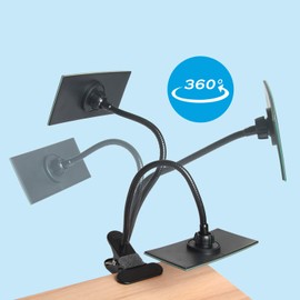 CQNET Clip On Security Cubicle Convex Mirror for Personal Safety, Open Office Environment, Cabinet Computer Desk Rear View Monitors or Anywhere, Adjustable Clip (6.7 X 2.9 Rectangle)