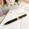 LACHIEVA LUX Black Elegant Crystal Executive Metal Ballpoint Pen with