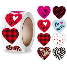 500Pcs Valentines Stickers, Valentines Day Decorations Heart Stickers Envelopes DIY Labels for Adults Decor Anniversaries Wedding Home Party Supplies