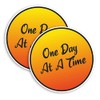 2 x 10cm One Day at A Time Vinyl Stickers