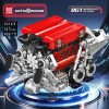 Mould King 10163 W16 Engine Red Motor Model Building Block