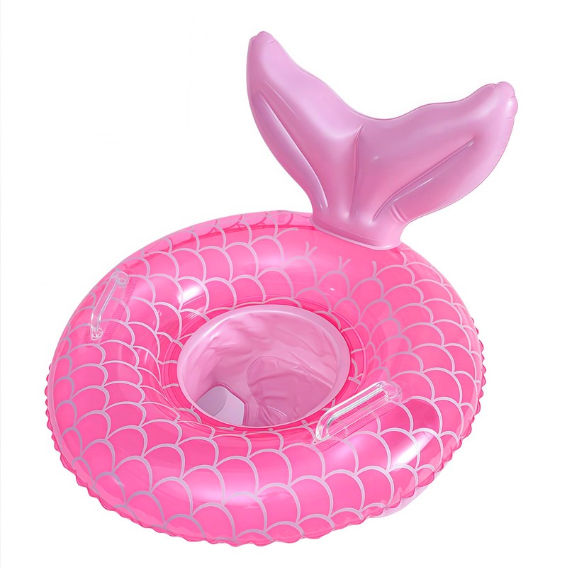 Baby Pool Float,Mermaid Inflatable Swimming Float Ring with Seat Handle,Infant