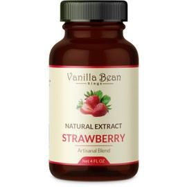 Natural Strawberry Extract for Baking and Flavoring - 4 OZ - Premium Quality Natural Flavors for Baked Goods, Desserts, & Cooking