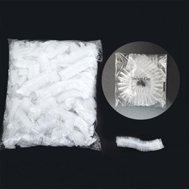 Disposable Shower Caps, Transparent, Pack of 100, Plastic Shower Caps, Waterproof Hair Cap for Spa, Travel, Home Use, Hotel and Hairdressing Salon, Individually Pack