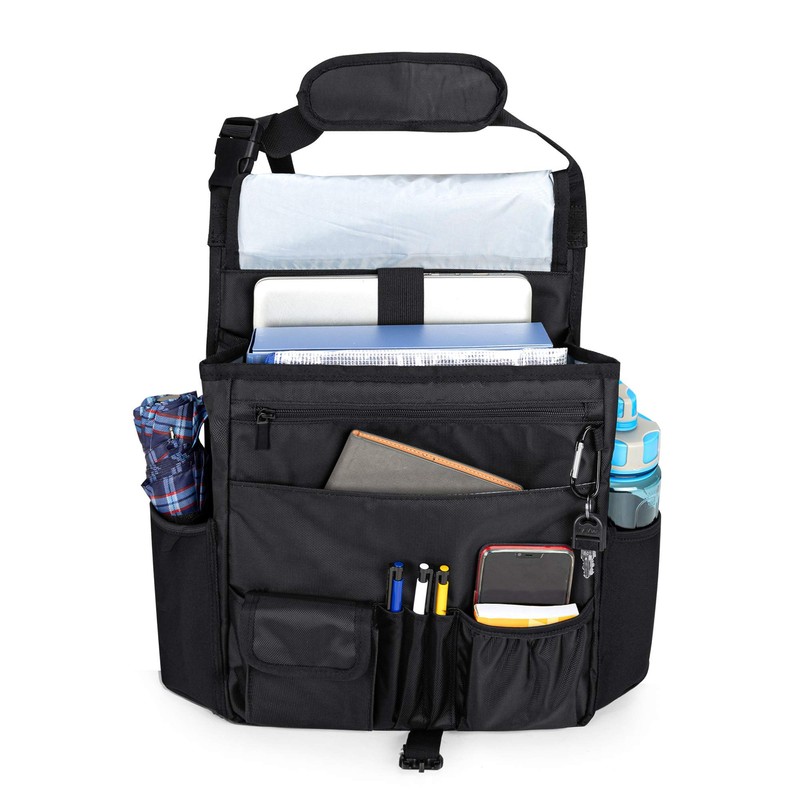 LUXJA Car Front Seat Organizer with Cover and Laptop Sleeve,