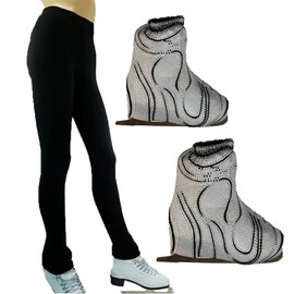 UniqGarb ice Skating Pants for Girls Polartec ice Skating Pants for Girls Figure with Boot Cover CXS