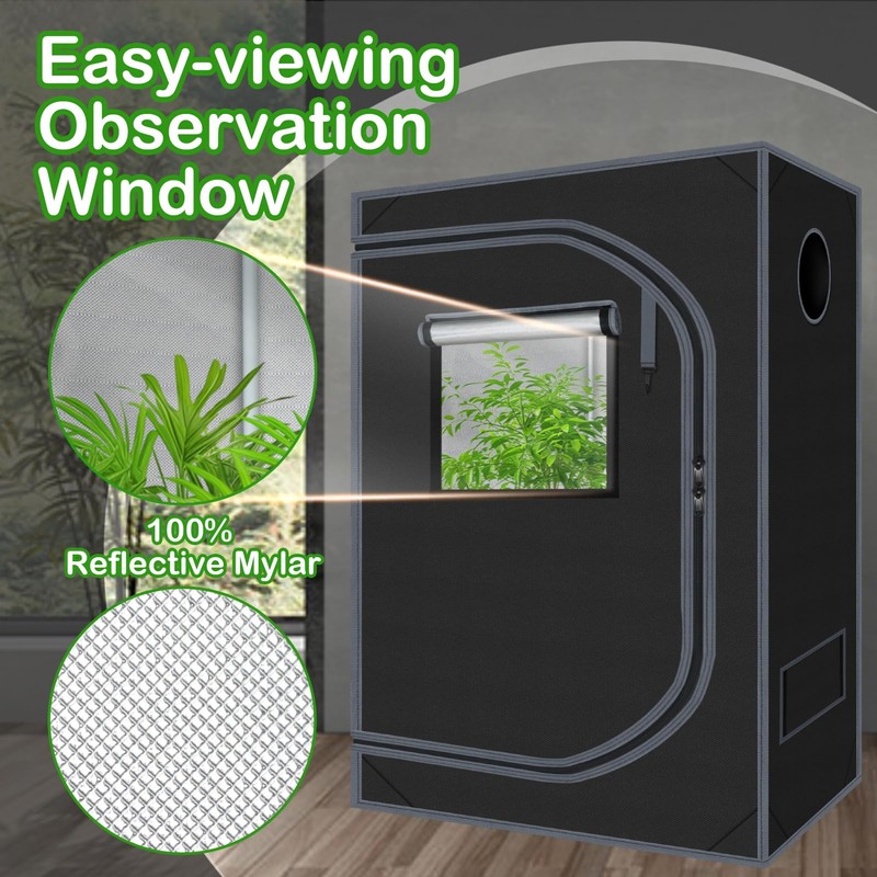 4x2 Grow Tent Plant Tent Dark Room, 600D Mylar Hydroponic