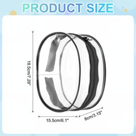 sourcing map Figure Display Bag with Keychain, 15.5 x 8 x 18.5 cm PVC Oval Portable Dolls Pouch Carrying Case Storage Bag Keychain Charm for Showing Off Boxes Dolls, Black