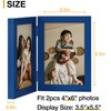 decorUhome Double 4x6 Picture Frame Vertical, Engineered Wood Bifold Photo