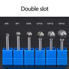 HUHAO Deburring Tool Double slot 6mm Shank 14mm Cut Dia 12mm Cut Length Carbide Burr for Matal Aluminum