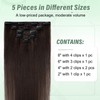 TESS Brown Clip in Hair Extensions Real Human Hair -