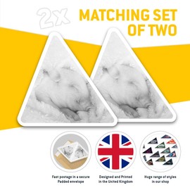 2 x Triangle Stickers 10cm - BW - Adorable Sleepy Piglet Piggy Pig Laptop Tablet Luggage Scrapbook #37897