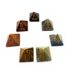 7 Chakra Gemstone Pyramid Set with Reiki Engraving - Energetic
